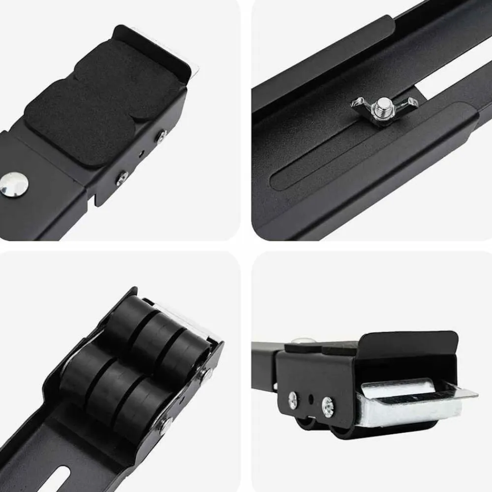 vidaXL Base para lavadora 2 pcs 72 x 5 x 4,5 cm Acero inoxidable Negro