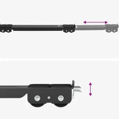 vidaXL Base para lavadora 2 pcs 72 x 5 x 4,5 cm Acero inoxidable Negro