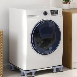 vidaXL Accesorios Para Electrodomésticos-Base para lavadora Manual Gris 67 x 67 x 12 cm Acero inoxidable