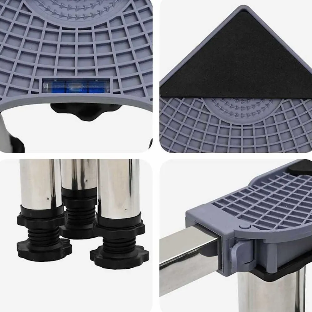 vidaXL Base para lavadora Gris 67 x 67 x 21,5 cm Acero inoxidable Clearance