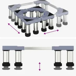 vidaXL Base para lavadora Gris 67 x 67 x 21,5 cm Acero inoxidable Clearance