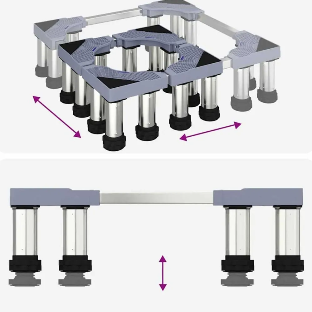 vidaXL Base para lavadora Gris 67 x 67 x 21,5 cm Acero inoxidable Clearance