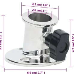 vidaXL Base redonda bimini para tubo de 26 mm 2 uds acero inoxidable Online