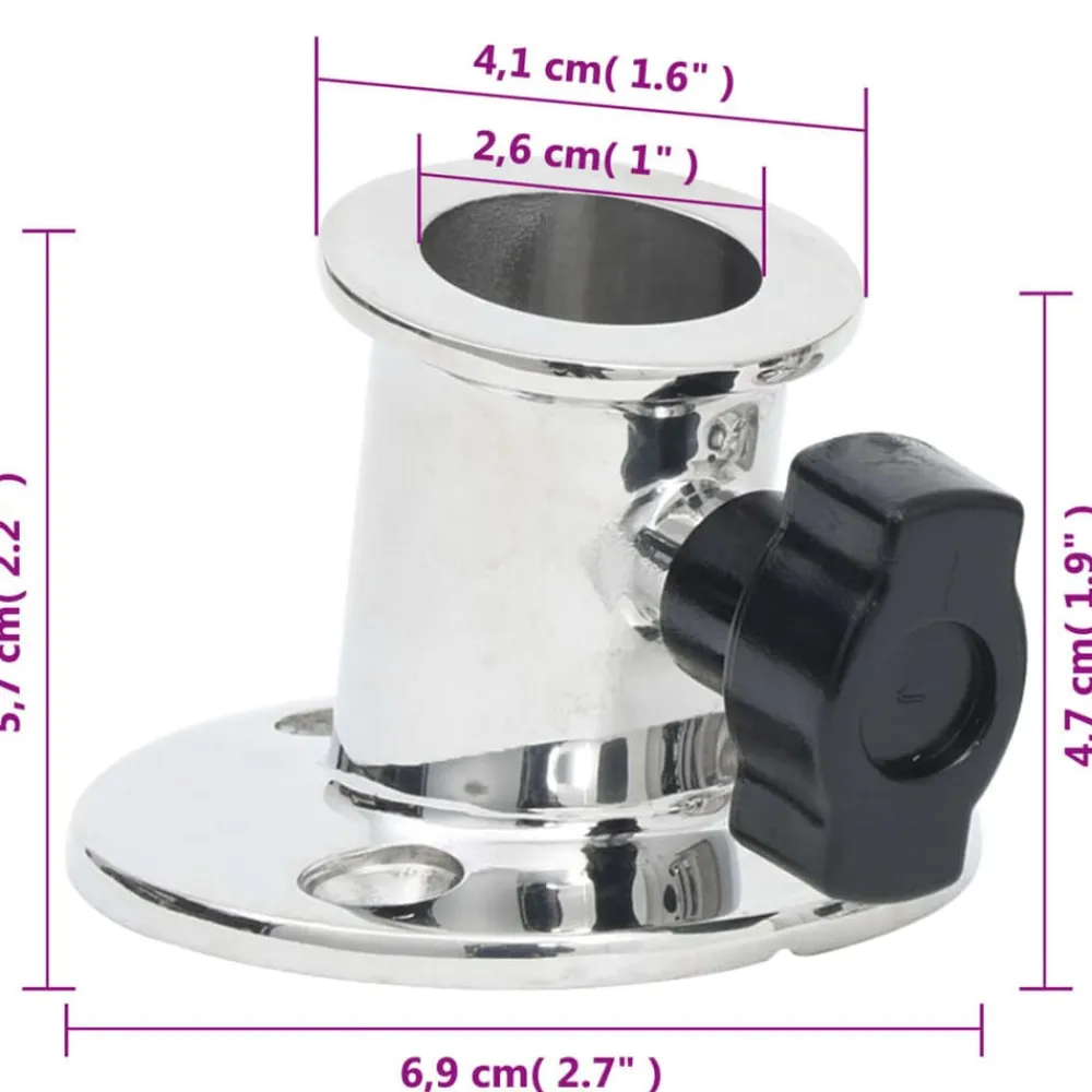 vidaXL Base redonda bimini para tubo de 26 mm 2 uds acero inoxidable Online