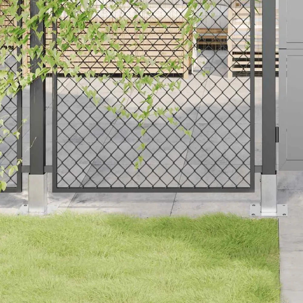 vidaXL Bases para postes cuadradas 4 uds. Plata 71x71 mm Plateado Best