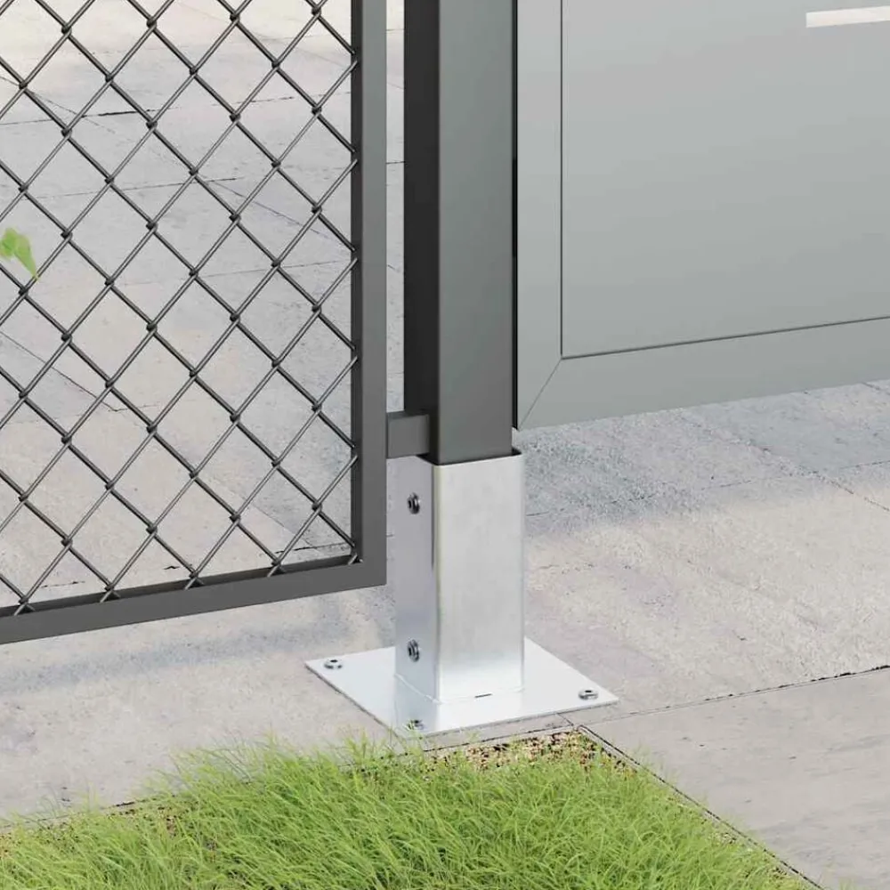 vidaXL Bases para postes cuadradas 4 uds. Plata 71x71 mm Plateado Best