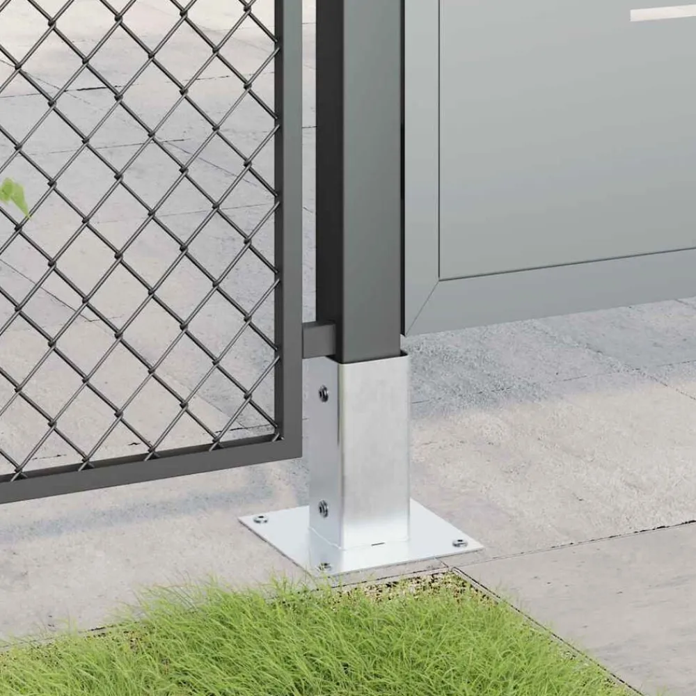 vidaXL Bases para postes cuadradas 4 uds. Plata 71x71 mm Plateado Best