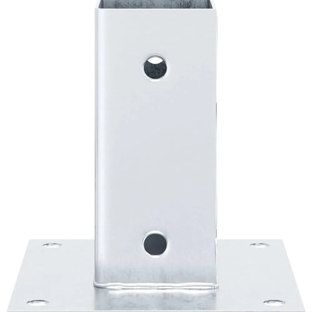 vidaXL Bases para postes cuadradas 4 uds. Plata 71x71 mm Plateado Best