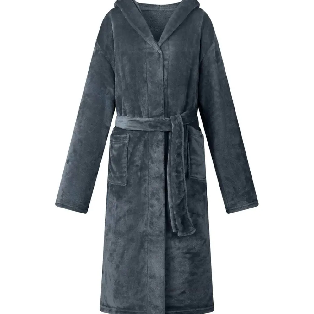 vidaXL Bata con Capucha s Franela Azul marino Discount