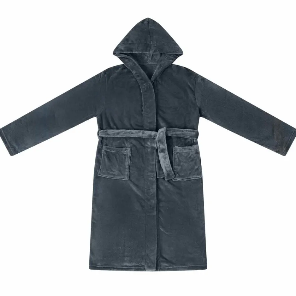 vidaXL Bata con Capucha s Franela Azul marino Discount