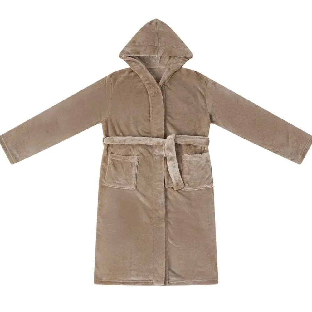 vidaXL Bata con Capucha s Franela Camel Best