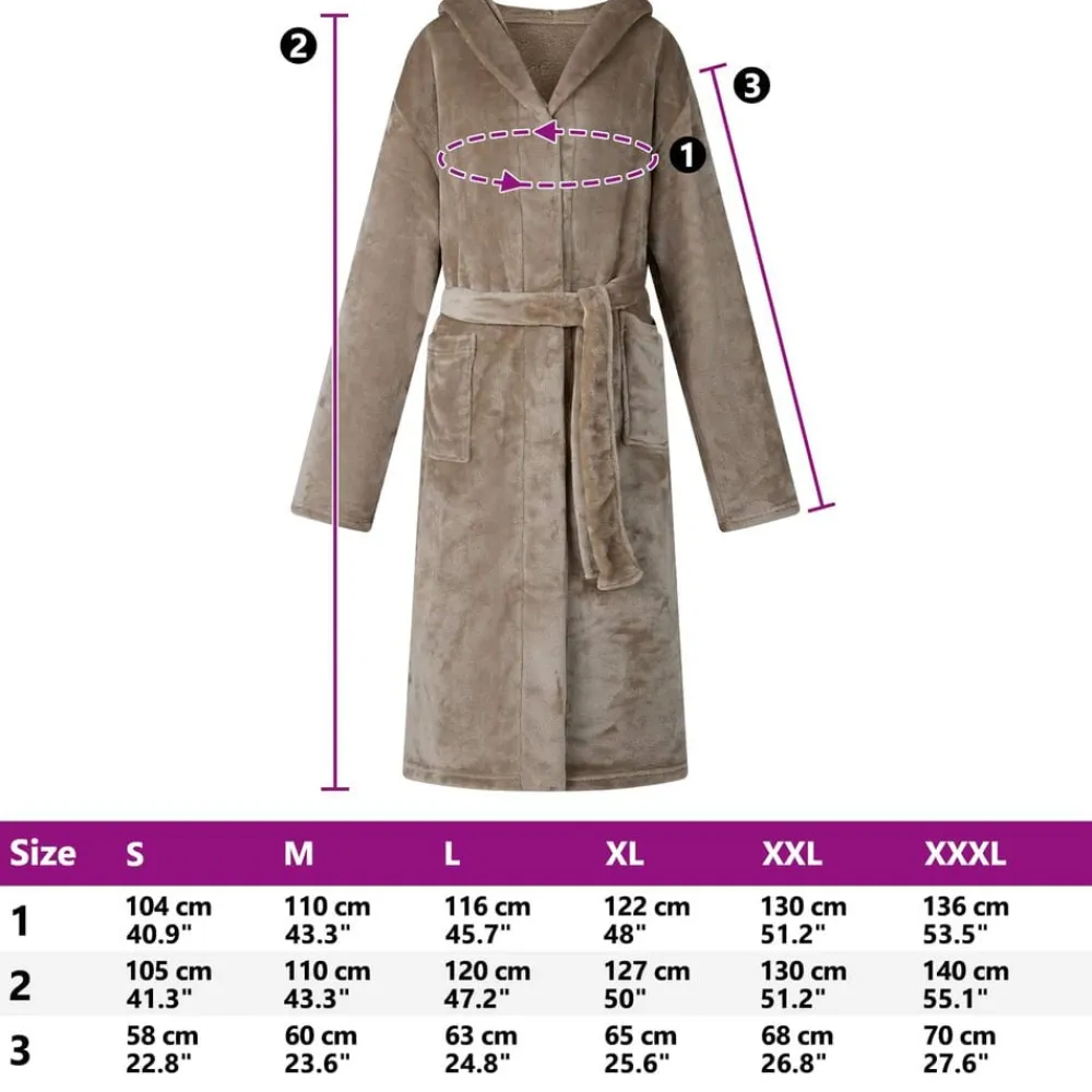 vidaXL Bata con Capucha s Franela Camel Best