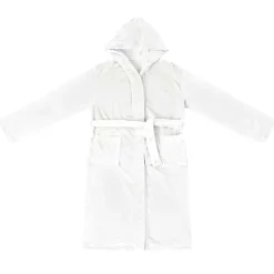 vidaXL Bata con Capucha s Franela White