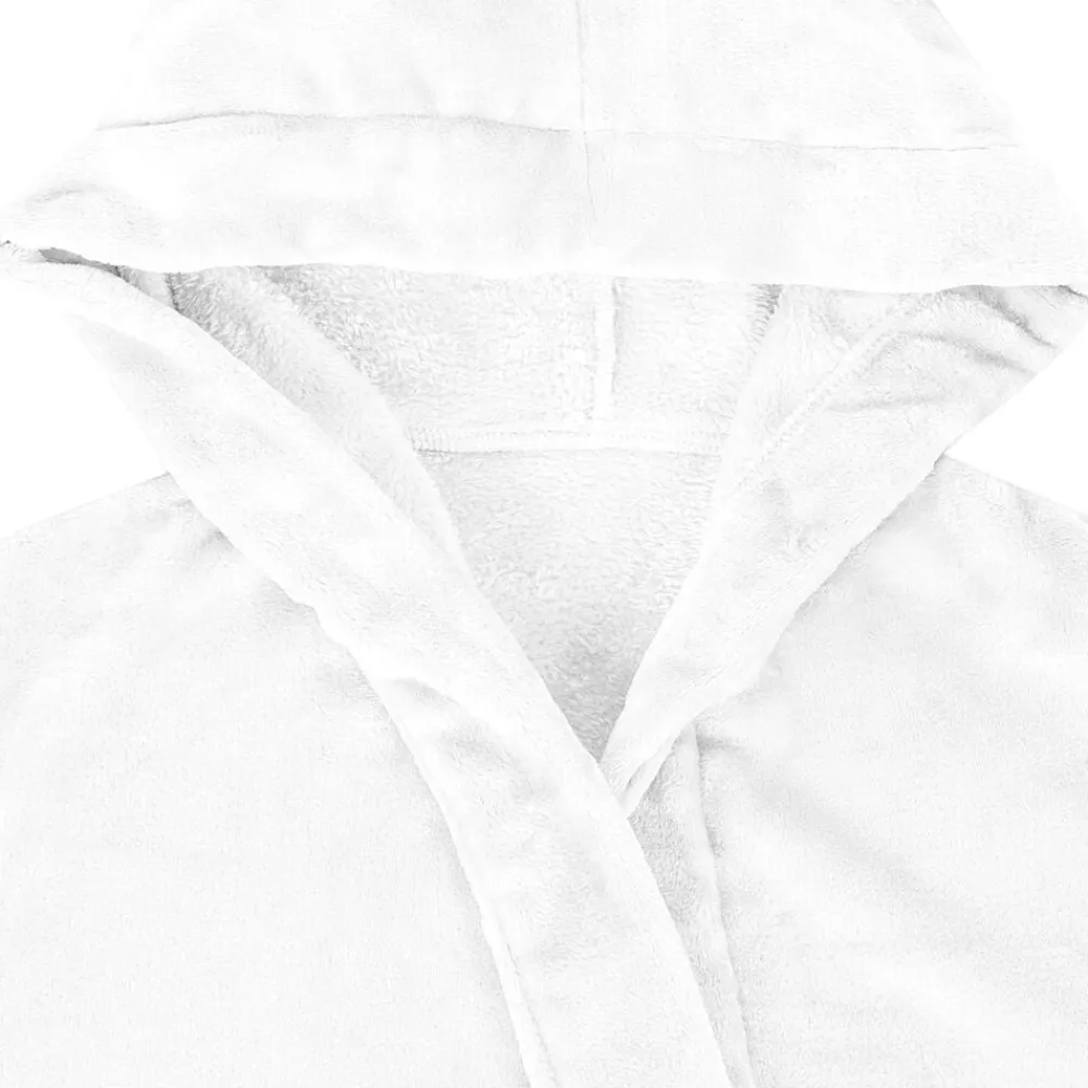 vidaXL Bata con Capucha s Franela White