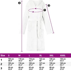 vidaXL Bata con Capucha s Franela White