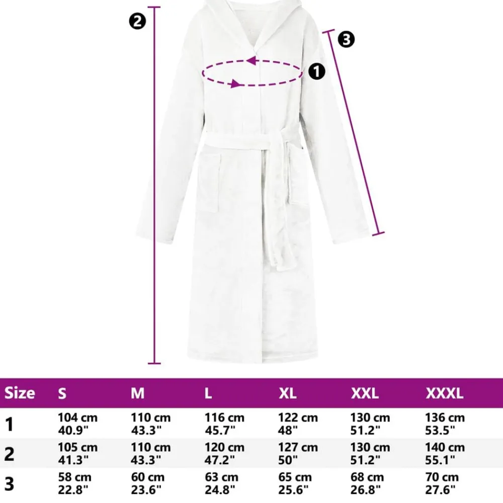 vidaXL Bata con Capucha s Franela White