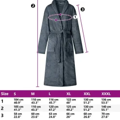 vidaXL Ropa Y Accesorios-Bata sin capucha s Franela