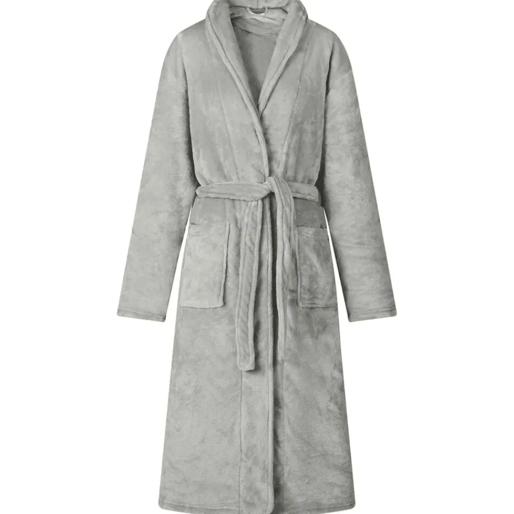 vidaXL Bata sin capucha s Franela Gris New