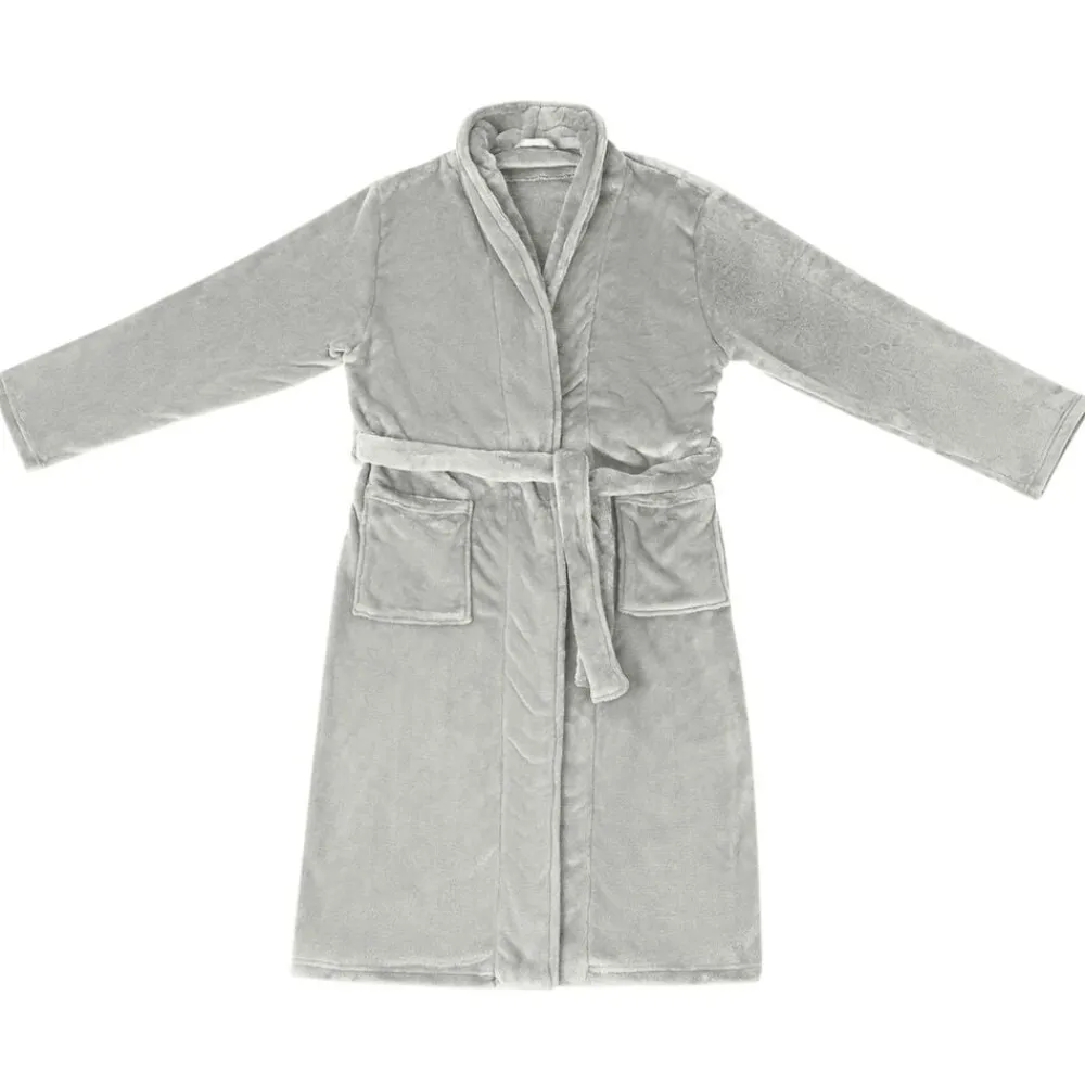 vidaXL Bata sin capucha s Franela Gris New