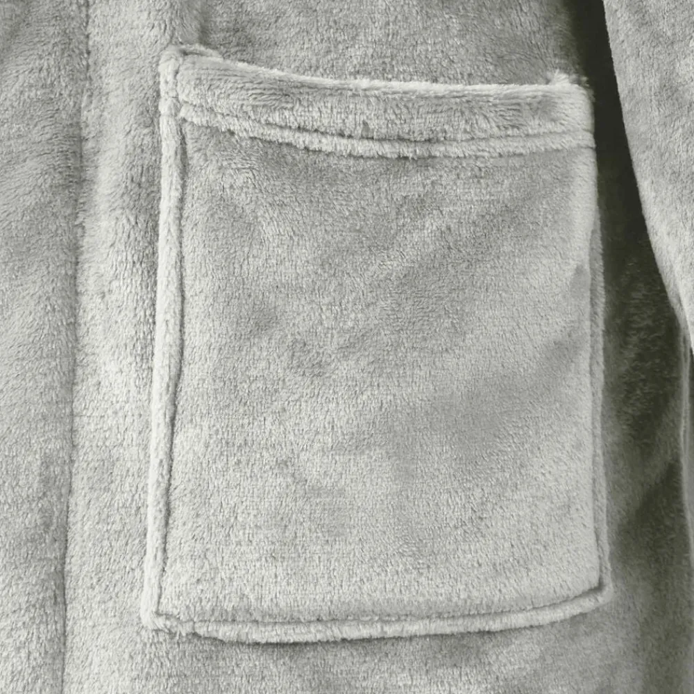 vidaXL Bata sin capucha s Franela Gris New