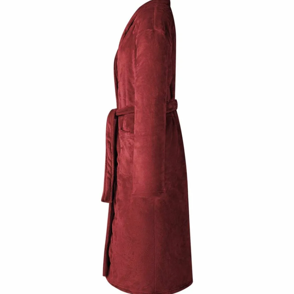 vidaXL Bata sin capucha s Franela Rojo burdeos Sale