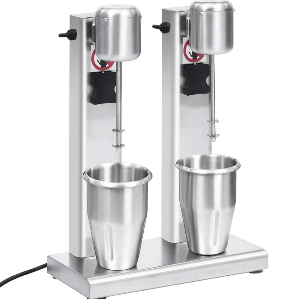 vidaXL Batidora de batidos con doble vaso de acero inoxidable 2 L Hot