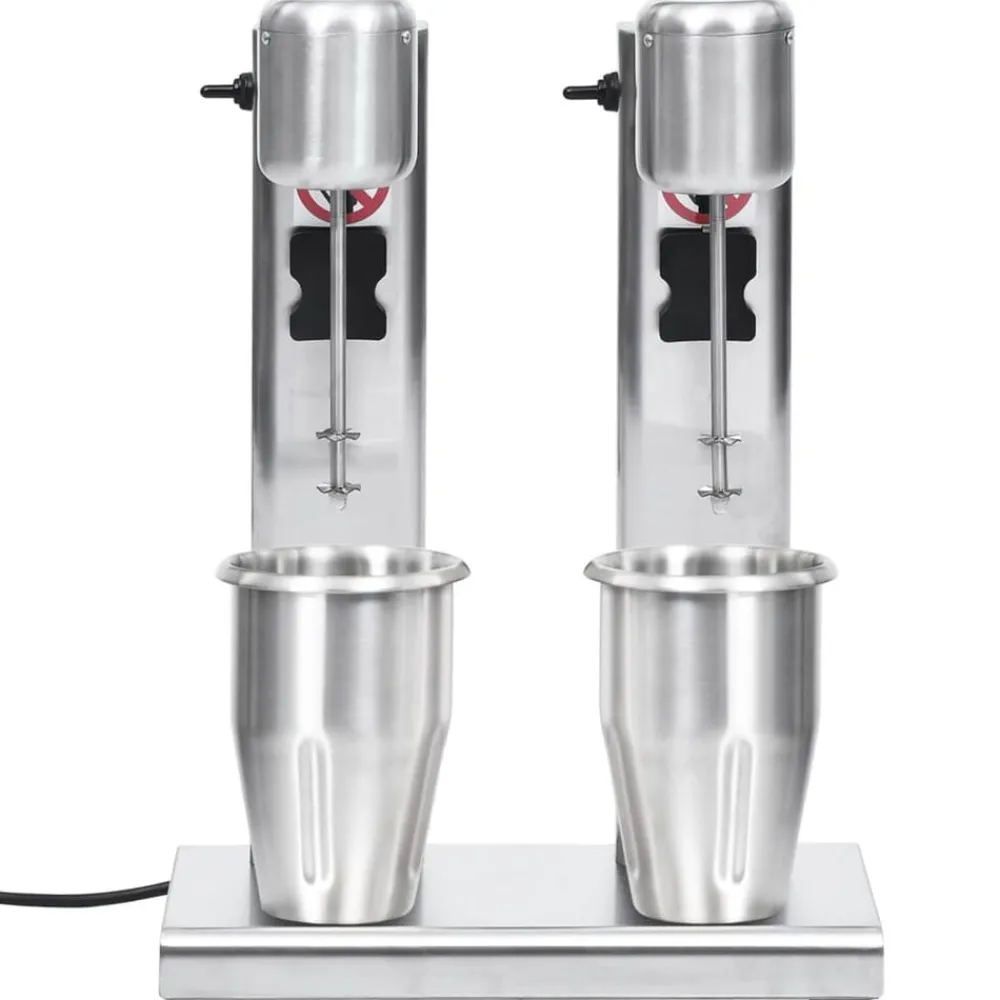vidaXL Batidora de batidos con doble vaso de acero inoxidable 2 L Hot