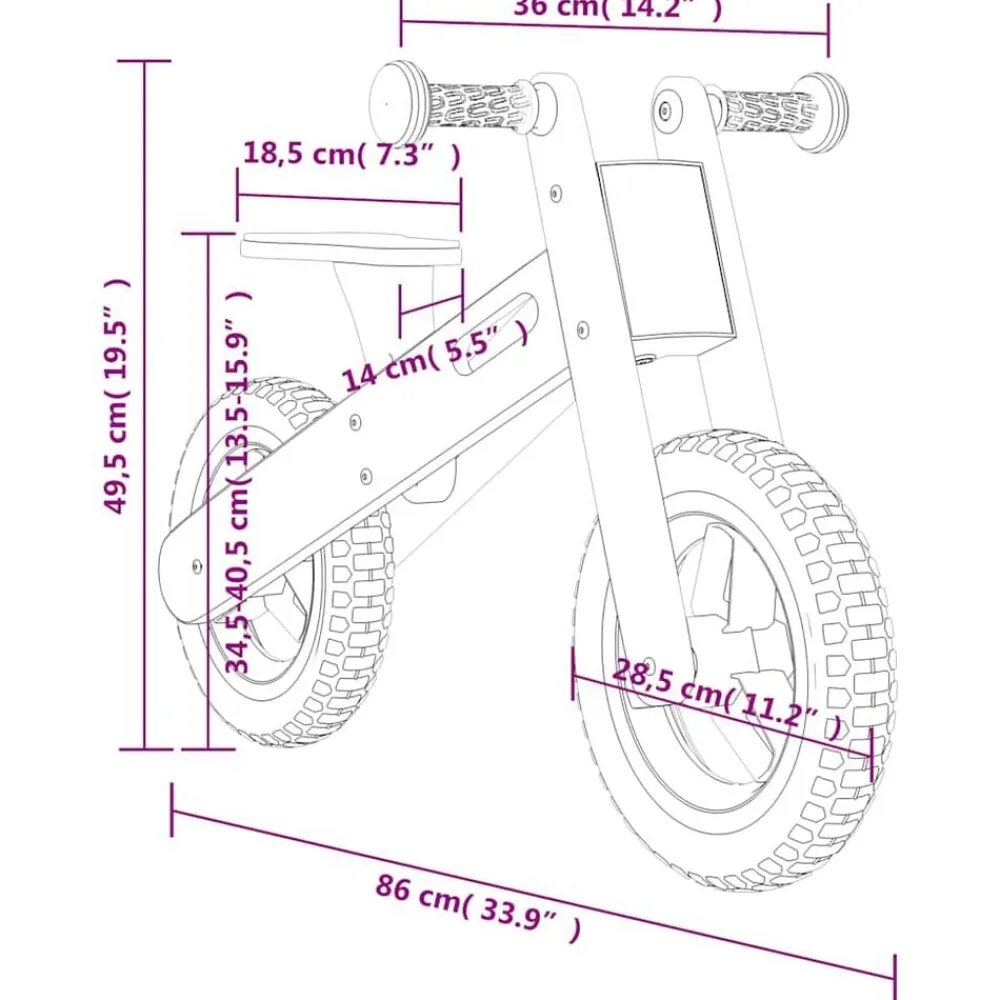 vidaXL Juguetes-Bicicleta de equilibrio para niños estampado