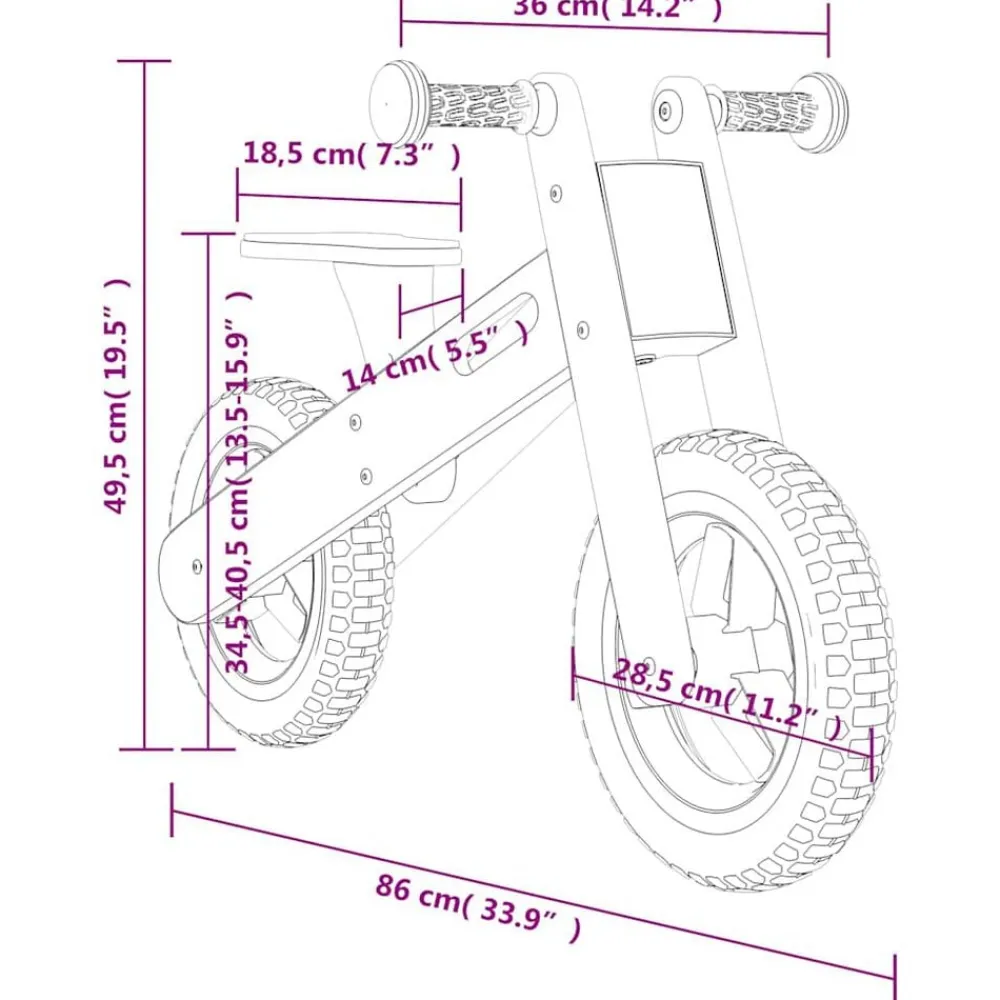 vidaXL Juguetes-Bicicleta de equilibrio para niños estampado