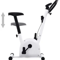 vidaXL Bicicleta estática con resistencia de cinta Blanco Hot