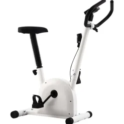vidaXL Bicicleta estática con resistencia de cinta Blanco Hot