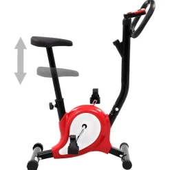 vidaXL Bicicleta estática con resistencia de cinta roja Rojo Best