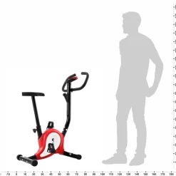 vidaXL Bicicleta estática con resistencia de cinta roja Rojo Best