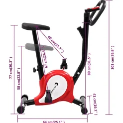 vidaXL Bicicleta estática con resistencia de cinta roja Rojo Best
