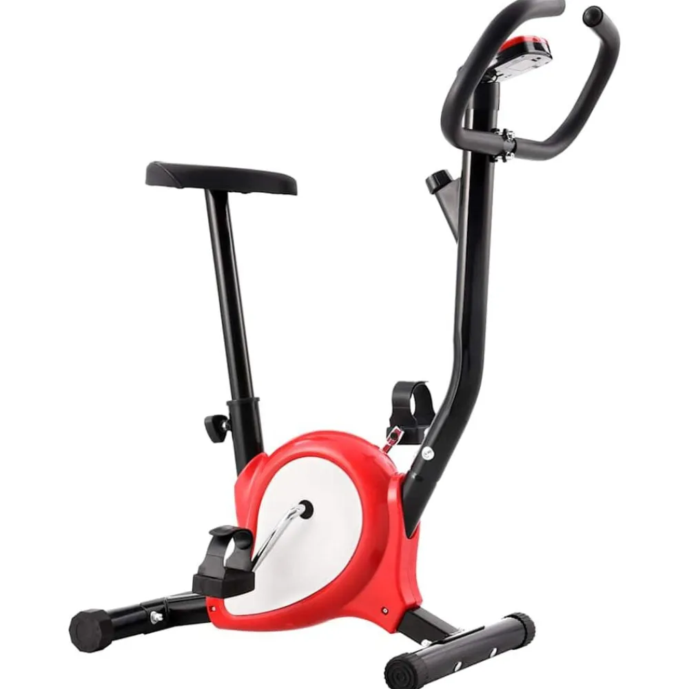 vidaXL Bicicleta estática con resistencia de cinta roja Rojo Best
