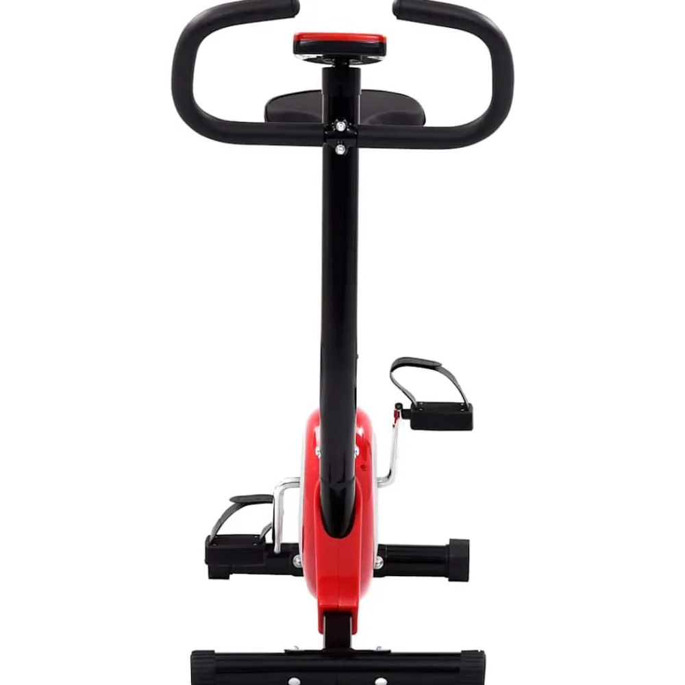 vidaXL Bicicleta estática con resistencia de cinta roja Rojo Best