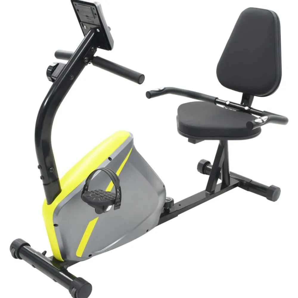 vidaXL Fitness Y Musculación-Bicicleta estática reclinada magnética con pulsómetro