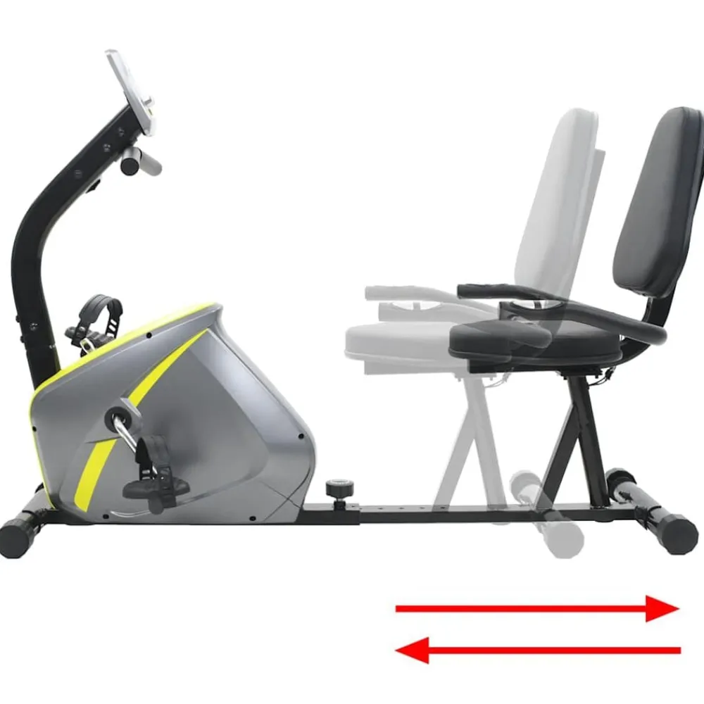 vidaXL Fitness Y Musculación-Bicicleta estática reclinada magnética con pulsómetro