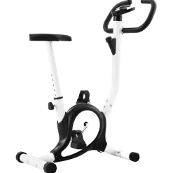 vidaXL Fitness Y Musculación-Bicicleta estática con resistencia de cinta negra