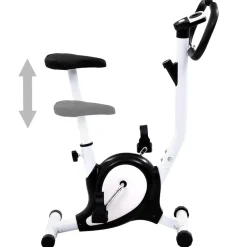 vidaXL Fitness Y Musculación-Bicicleta estática con resistencia de cinta negra
