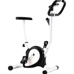 vidaXL Fitness Y Musculación-Bicicleta estática con resistencia de cinta negra