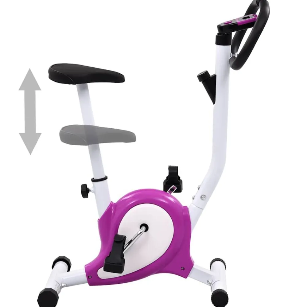 vidaXL Bicicleta estática con resistencia de cinta morada Morado Outlet