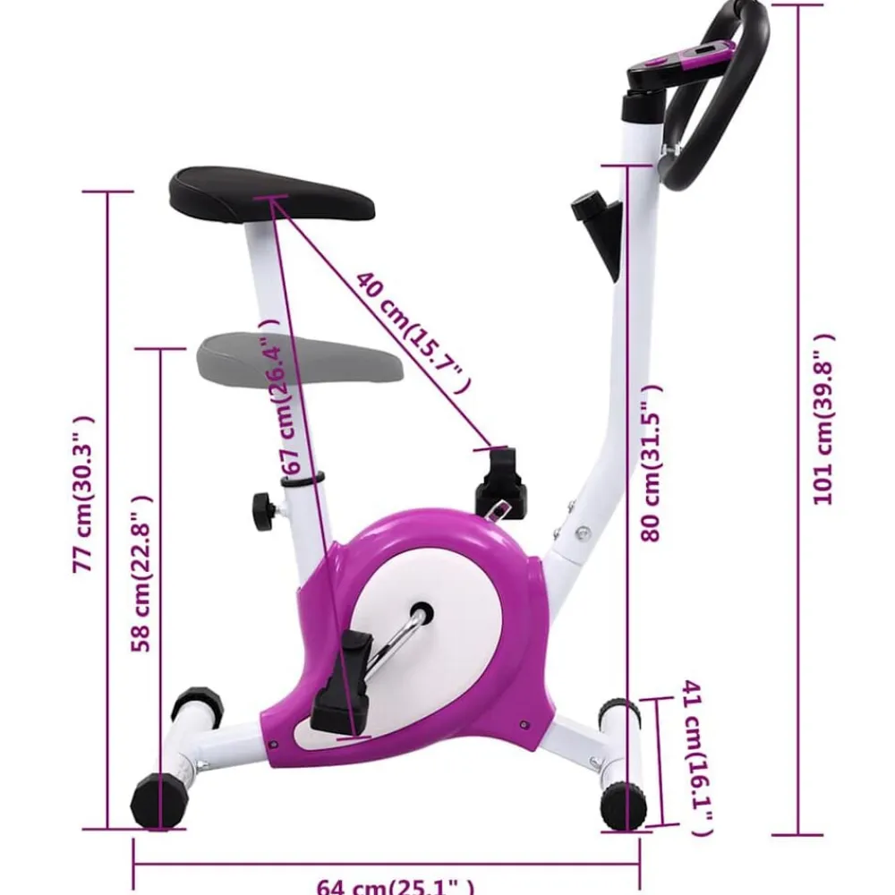 vidaXL Bicicleta estática con resistencia de cinta morada Morado Outlet