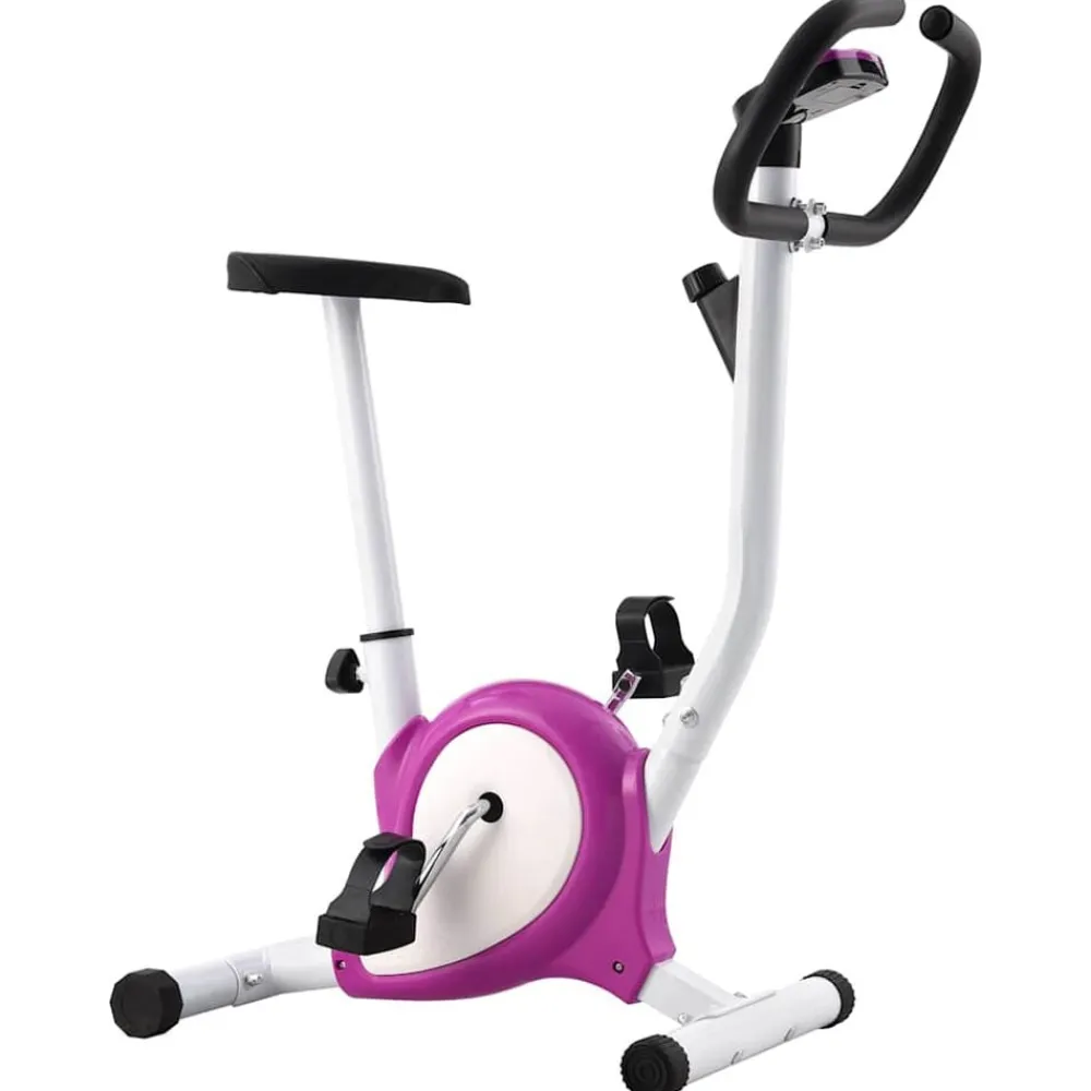vidaXL Bicicleta estática con resistencia de cinta morada Morado Outlet