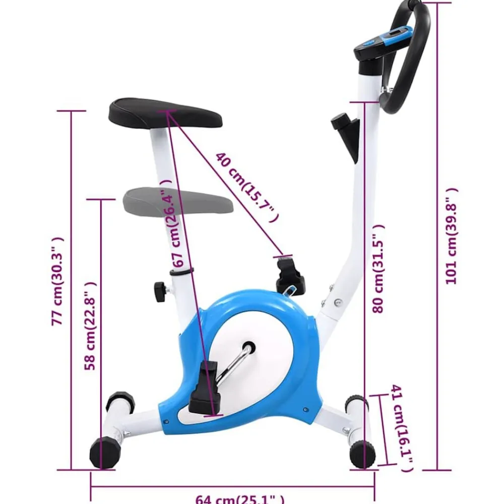 vidaXL Bicicleta estática con resistencia de cinta Azul Hot
