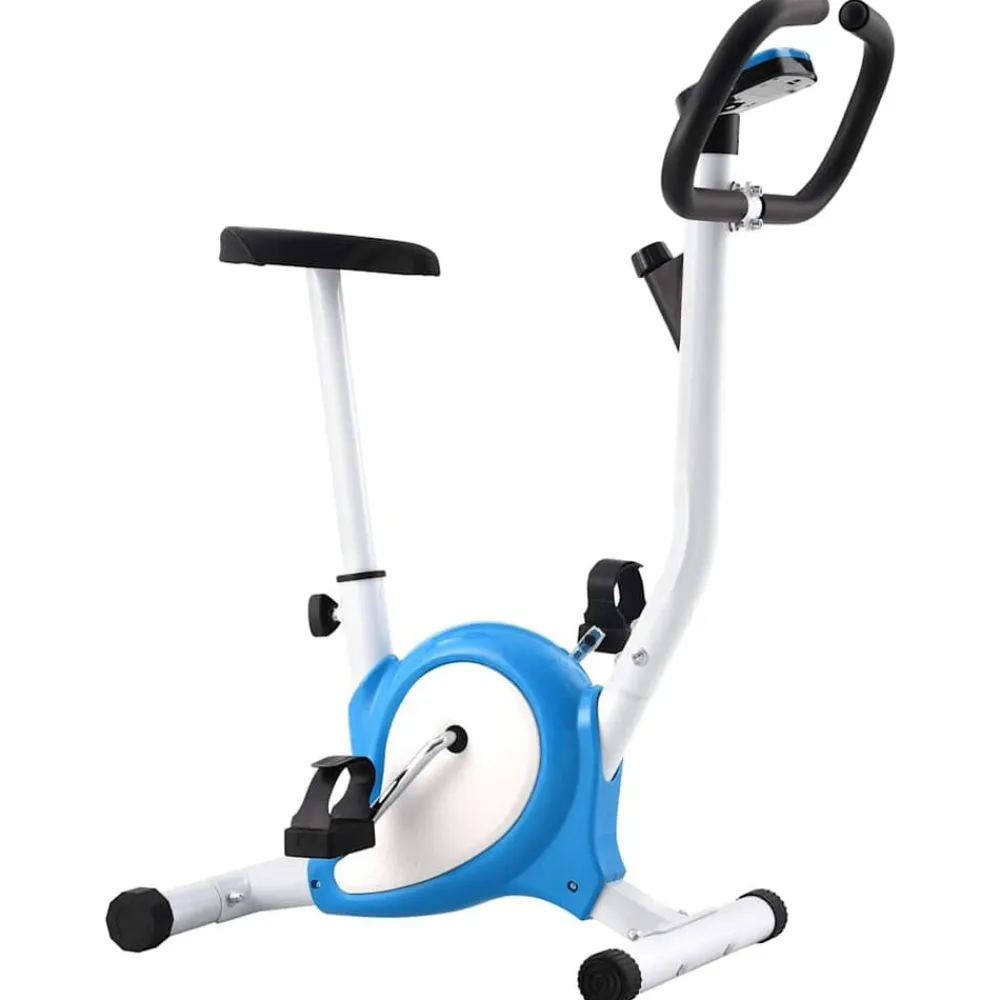vidaXL Bicicleta estática con resistencia de cinta Azul Hot