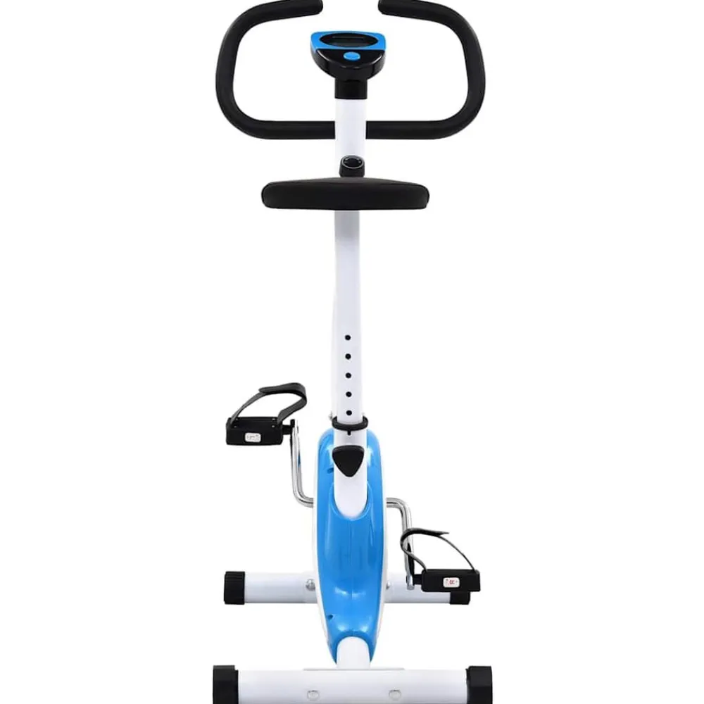 vidaXL Bicicleta estática con resistencia de cinta Azul Hot