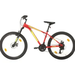 vidaXL Bicicleta montaña 21 velocidades 27,5 pulgadas rueda 38 cm Rojo Hot