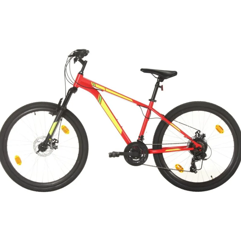 vidaXL Bicicleta montaña 21 velocidades 27,5 pulgadas rueda 38 cm Rojo Hot