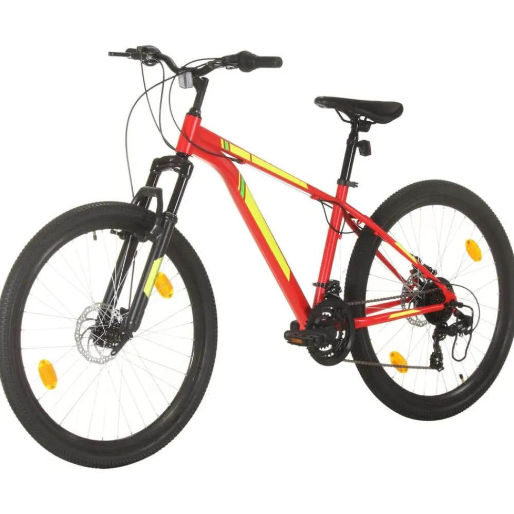 vidaXL Bicicleta montaña 21 velocidades 27,5 pulgadas rueda 38 cm Rojo Hot
